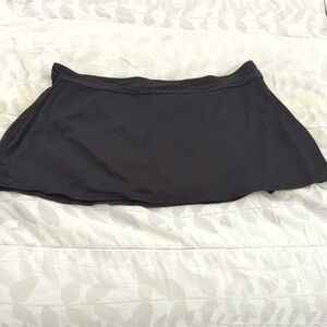 NWOT! ~ANNE COLE~ SOLID BLACK SWIM SKIRTED BOTTOM-20W
